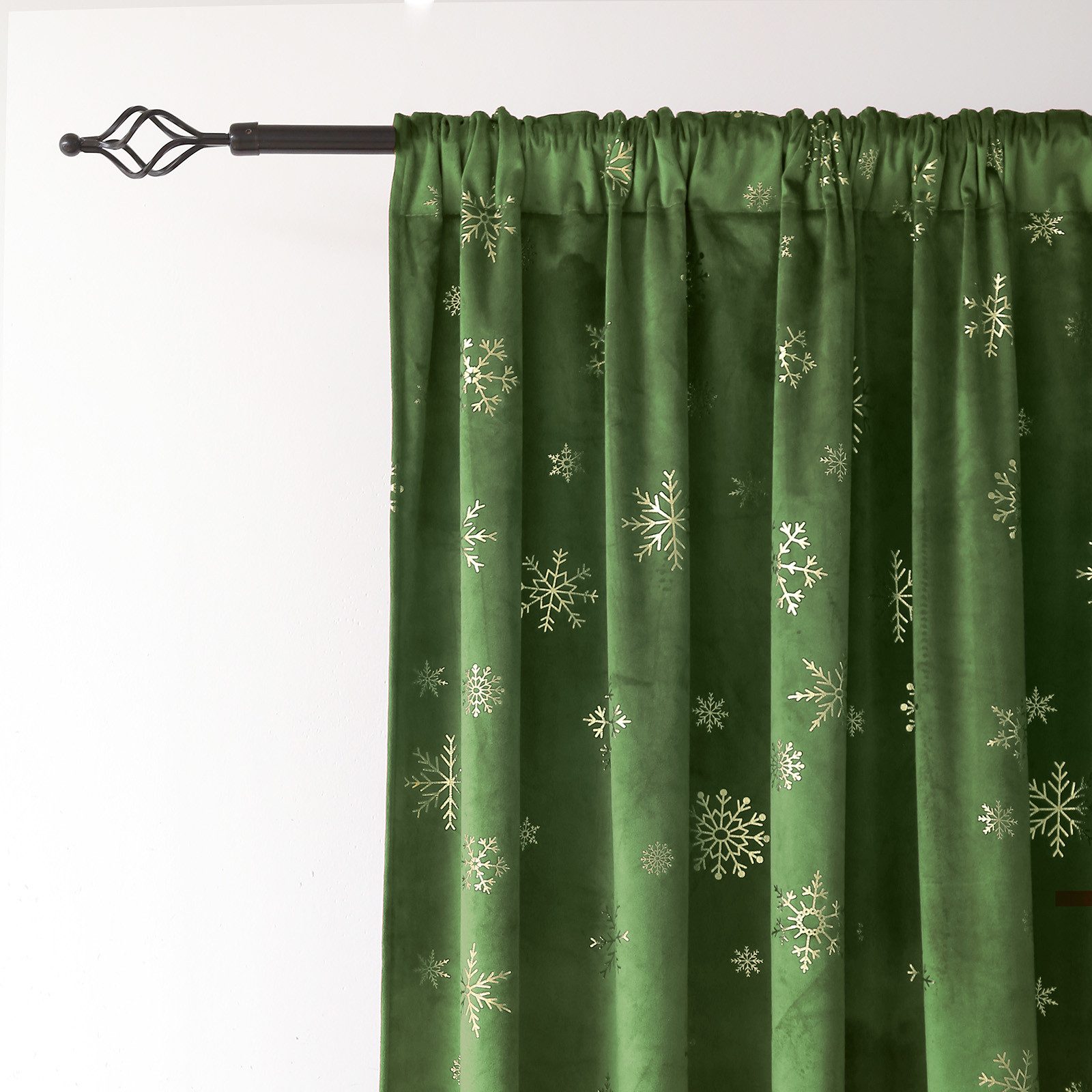 Lapamax Gardine Schneeflocke Weihnachtsvorhang Thermoisolierte Verdunkelungsvorhänge, Multifunktionsband, Fenstervorhänge für Wohnzimmer und Schlafzimmer – Bild 2 von 5