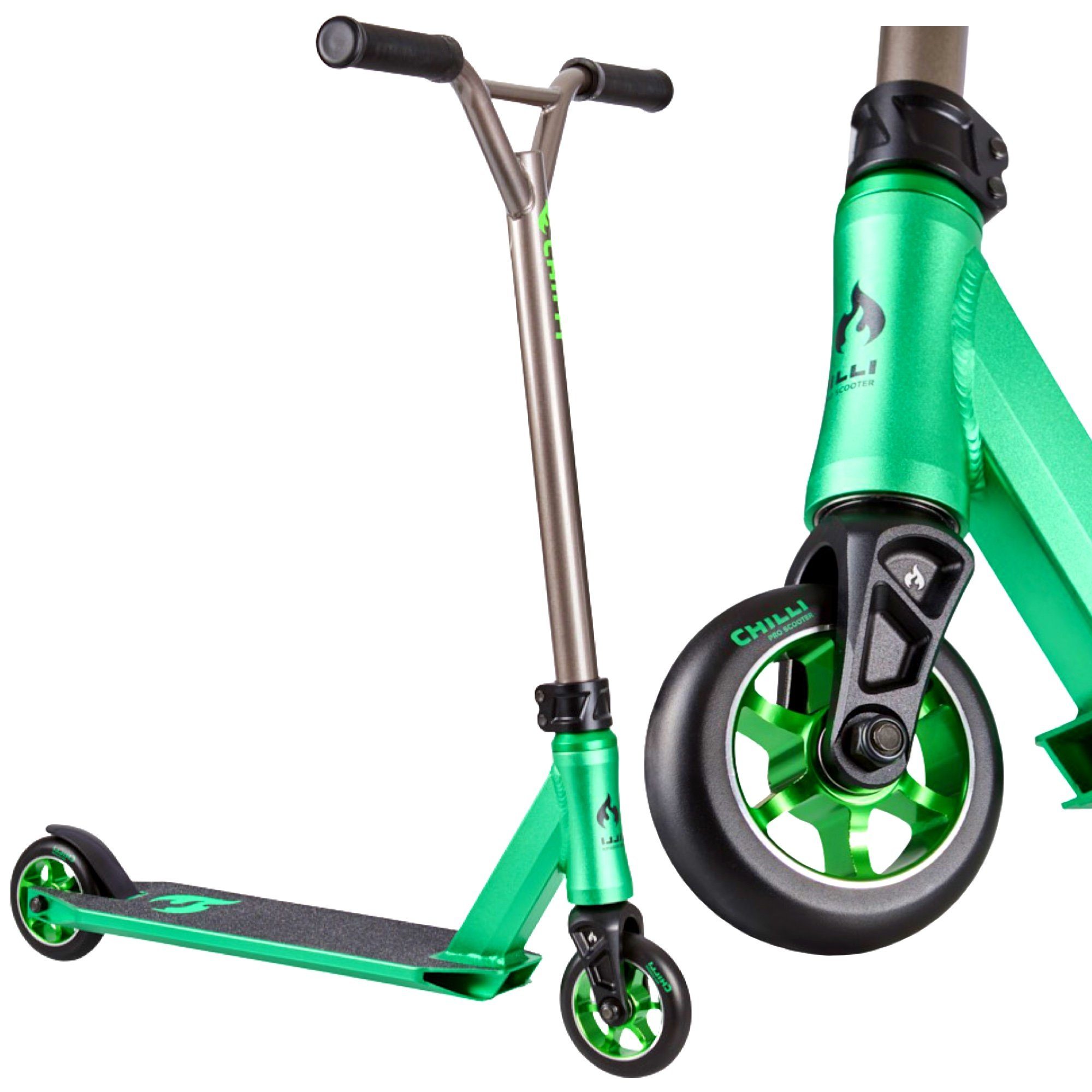 Klein Kinder Pro Stuntscooter Grün/Titan Stunt-Scooter Chilli Chilli H=72cm 3000