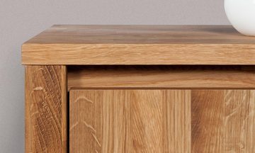 Natur24 Sideboard Kommode Tinci Wildeiche massiv 115x45x43 mit 3 Türen und Holzbeinen