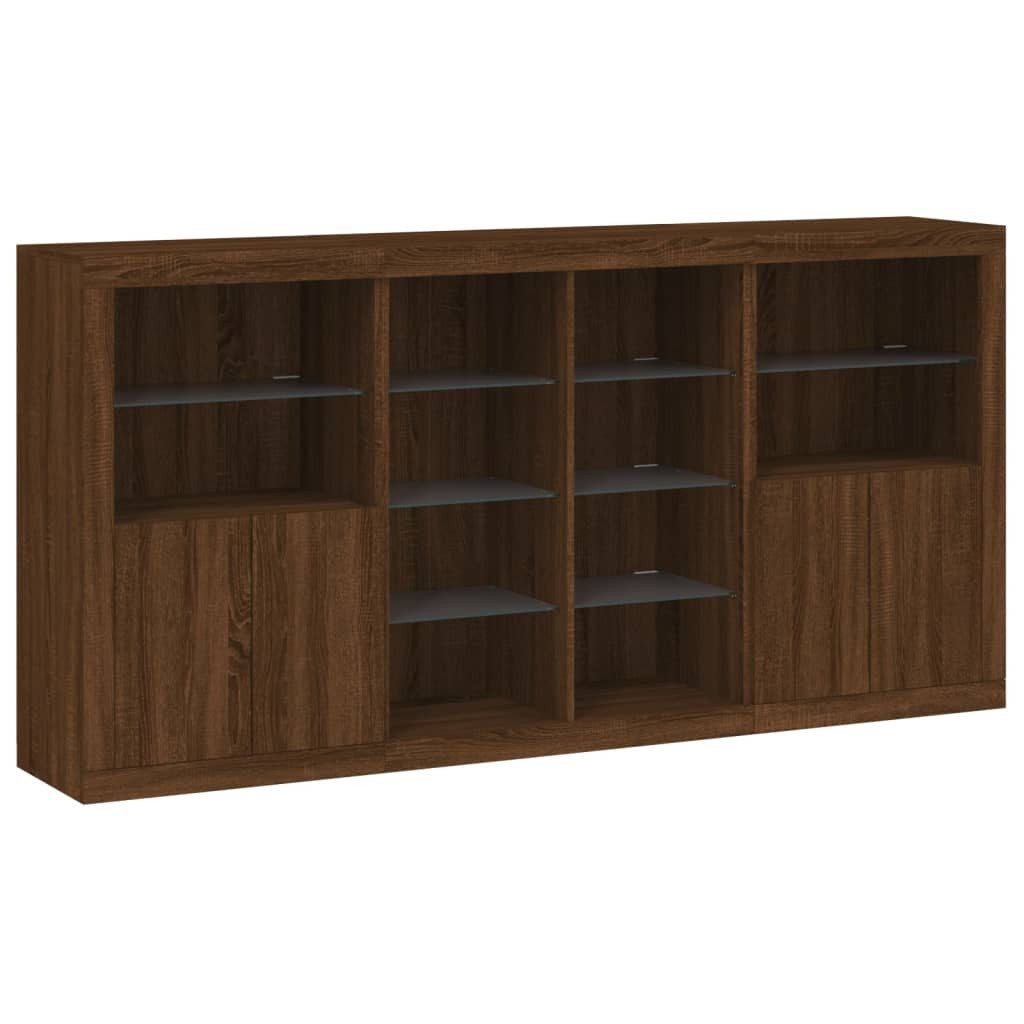 vidaXL Sideboard Sideboard mit LED-Leuchten Braun günstig online kaufen