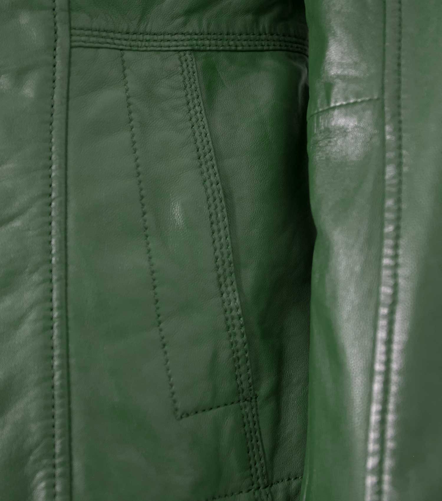 Jilani Lederjacke Kaja Jilani - Damen Lederjacke Lammnappa salbei grün – Bild 4 von 5