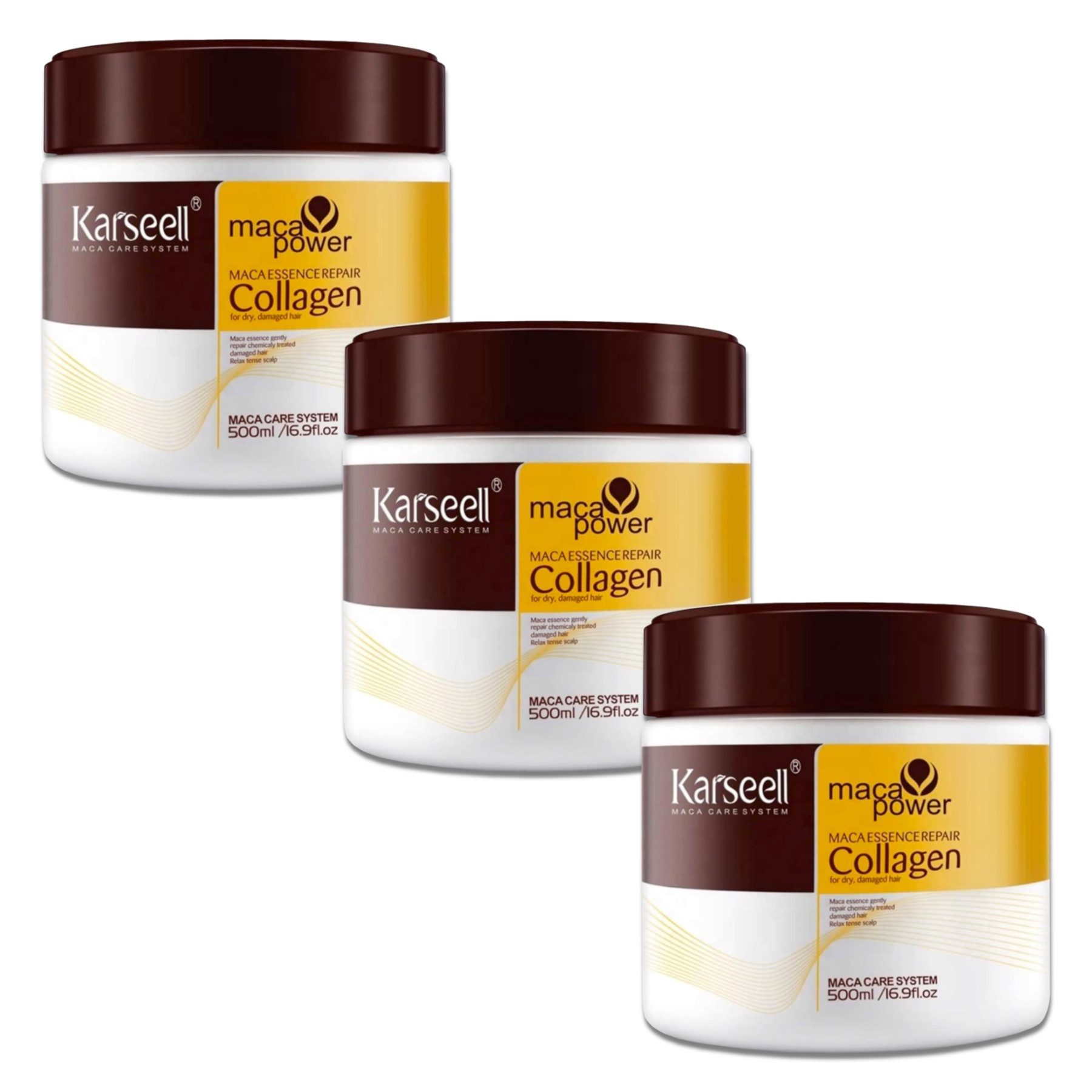 Karseell Haarmaske Haarpflege Haarspülung Haarkur mit Kollagen Arganöl Karseell 500ml, 3-tlg., Haarmaske, Haarpflege, Karseell, Haarspülung