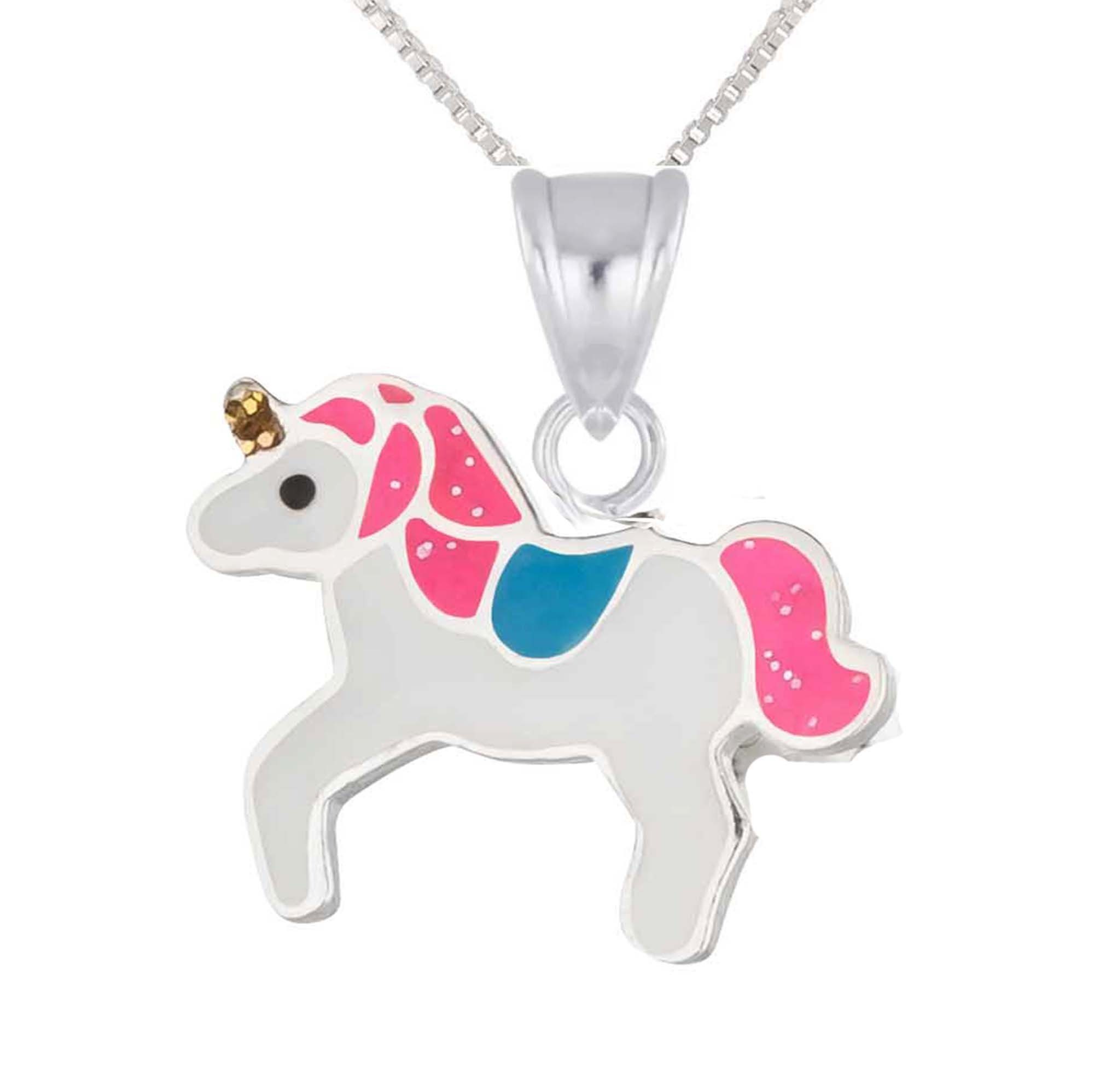 Kettenanhänger Anhänger Kette Einhorn 925 Silber Kinder Mädchen