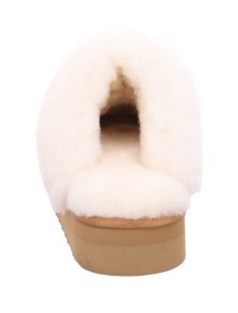 Rohde GENOVA Pantoffel Hausschuh, Clog mit Lammwolle und Plateasohle