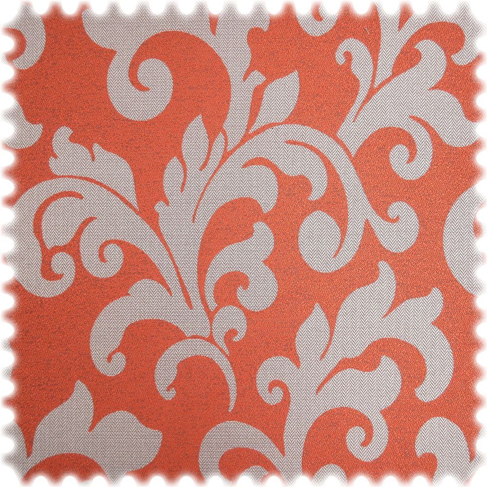Heiro Stoff AKTION Jacquard Ornament Möbelstoff Hixon Orange B1, Polsterstoff Meterware - Breite:140 cm