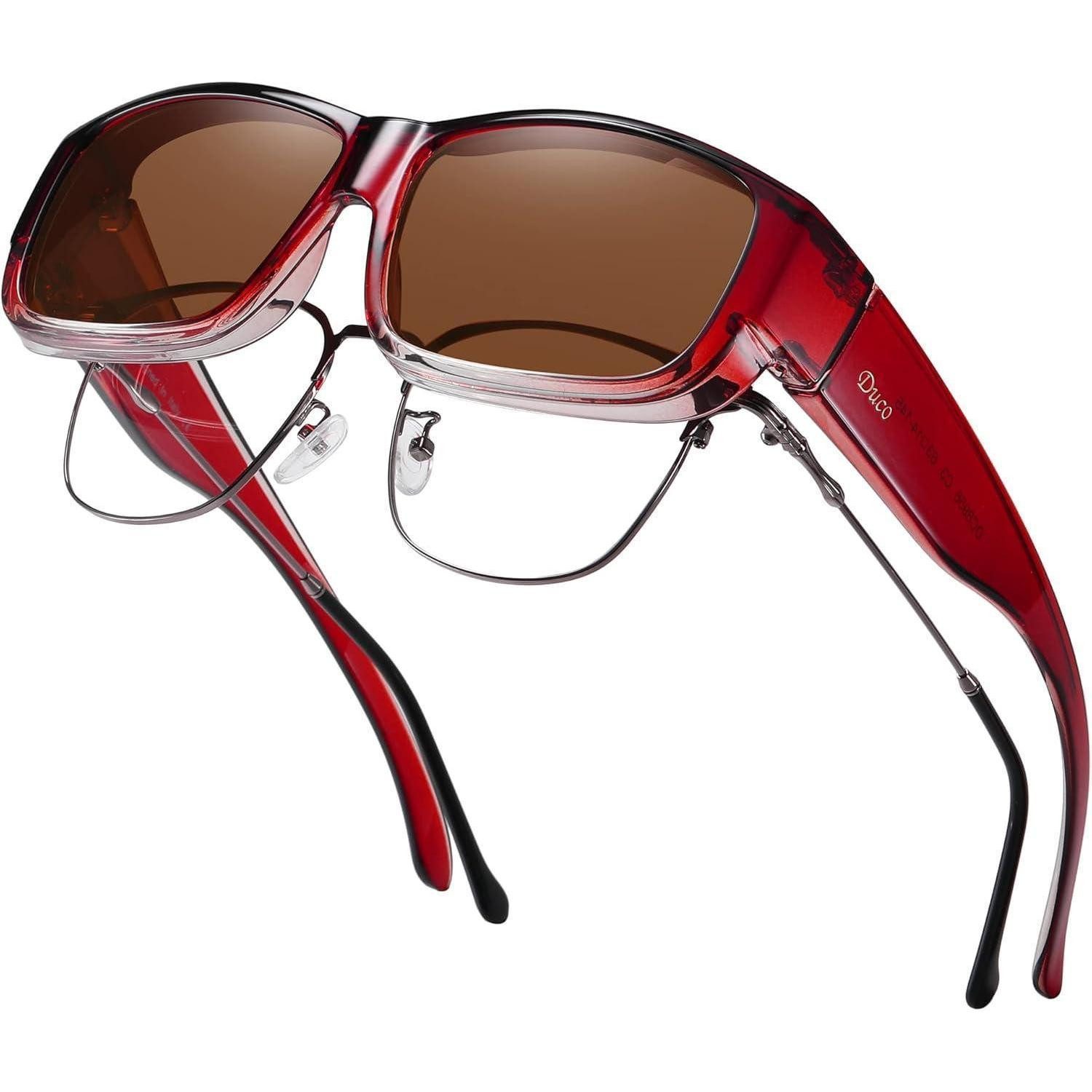 LuxusKollektion Sonnenbrille Sonnenbrille Herren Damen polarisiert Wein Rot Rahmen Braun Linse (1-St)