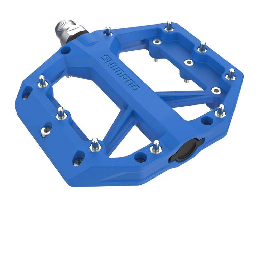 Shimano Plattformpedale SHIMANO Pedal PD-GR400 Blau Flat Pedal - Flat-Pedal für Trail-Einsatz