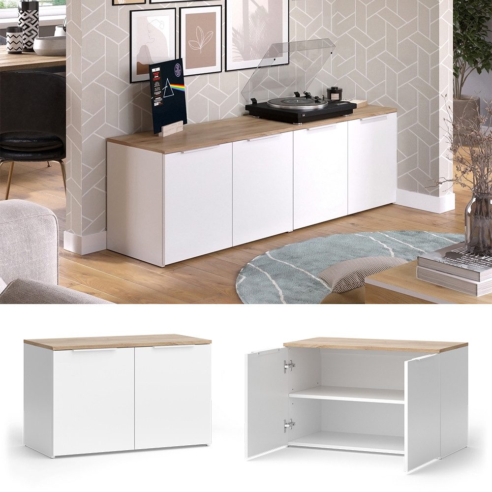 Vicco Wohnwand Wido, Weiß/Sonoma, 2 Teile günstig online kaufen