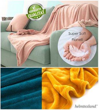 Wohndecke Premium Super Soft Flanell Kuscheldecke Sofadecke, heimtexland, super weich und flauschig, Allergiker geeignet, atmungsaktiv