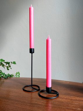 meytrade Tafelkerze Stabkerzen extra lang in 2 Farben pink rosa neon grün Tischdeko (4er Set mit 9 Stunden Brenndauer je Kerze)