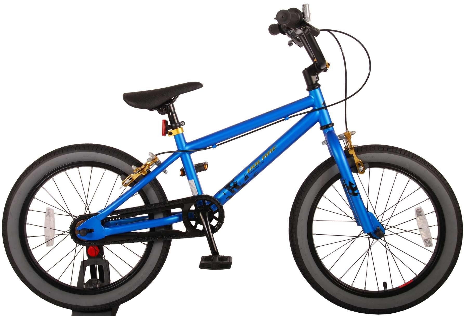Volare Kinderfahrrad BMX Cross-bike • Jungen 18 Zoll • weiß / blau • Alter: 4 - 7 Jahre, zwei Handbremsen