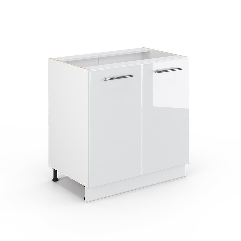 Vicco Spülenunterschrank Fame-Line, Weiß Hochglanz/Weiß, 80 günstig online kaufen