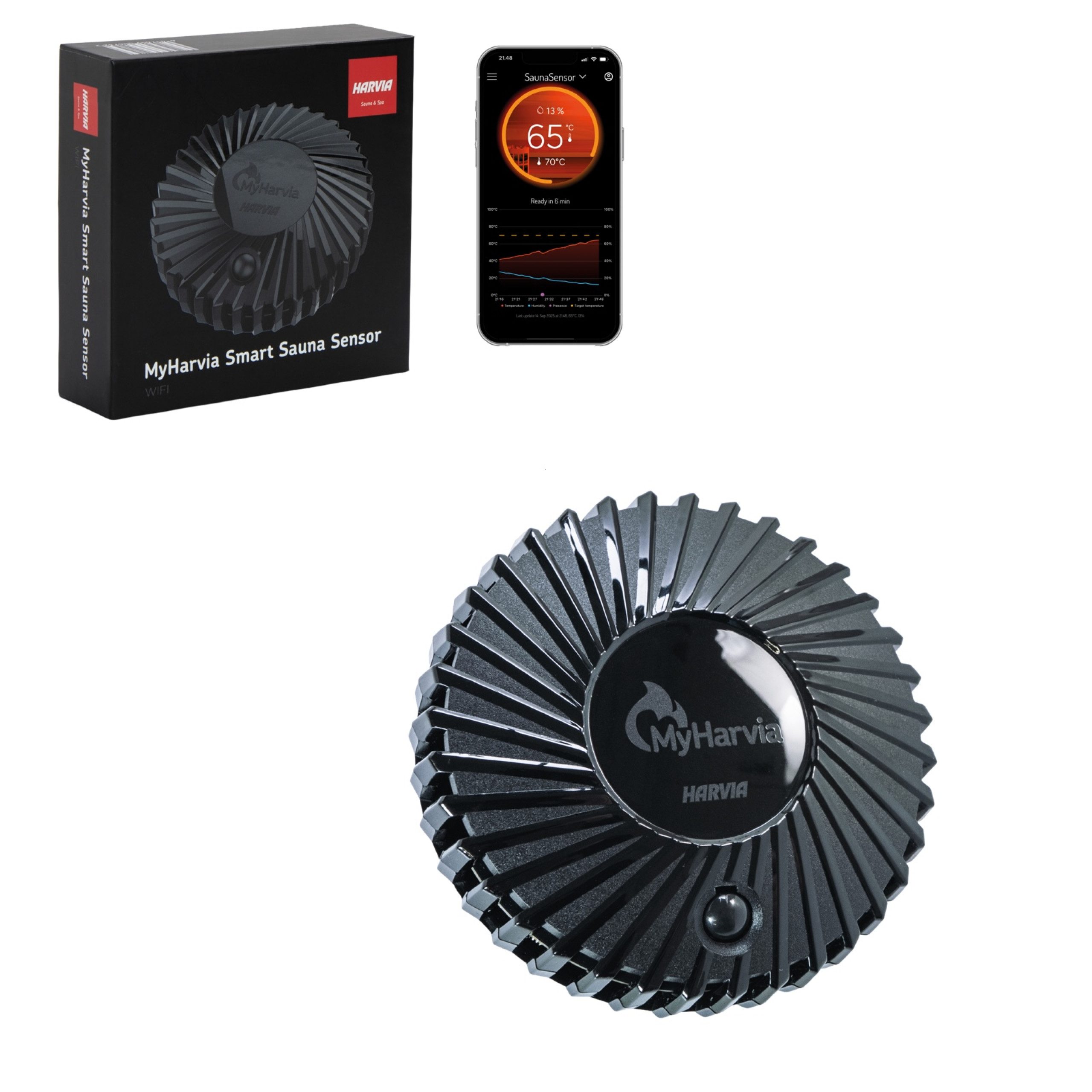 HARVIA Sauna-Sanduhr Harvia MyHarvia Smart Sauna Sensor WiFi Thermometer für Elektro und