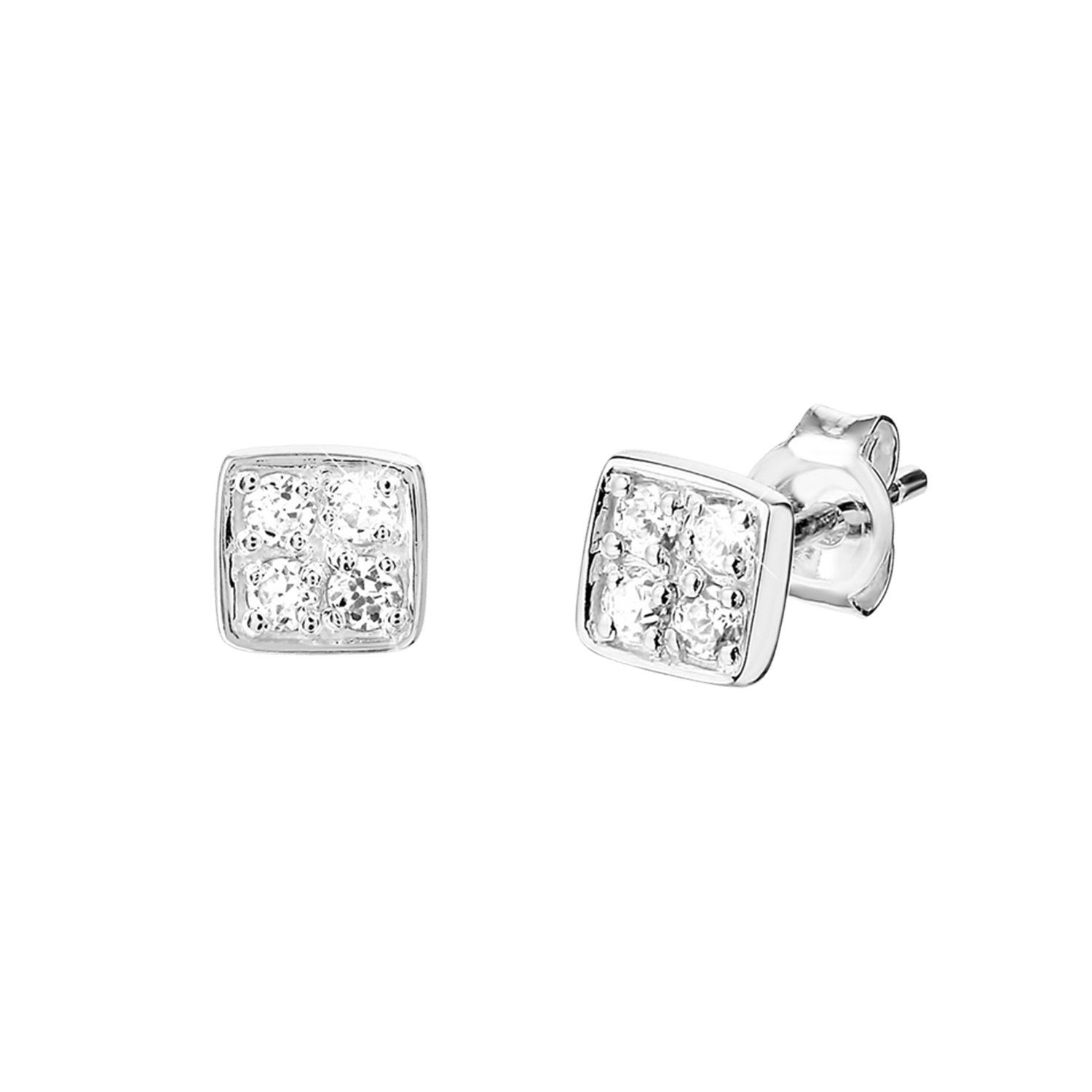 LUCARDI Paar Ohrstecker Ohrring - 925 Silber - Silber - Zirkonia - Herren