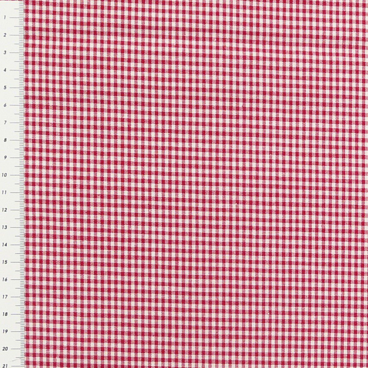 SCHÖNER LEBEN. Stoff Baumwollstoff kariert weiß rot 2mm