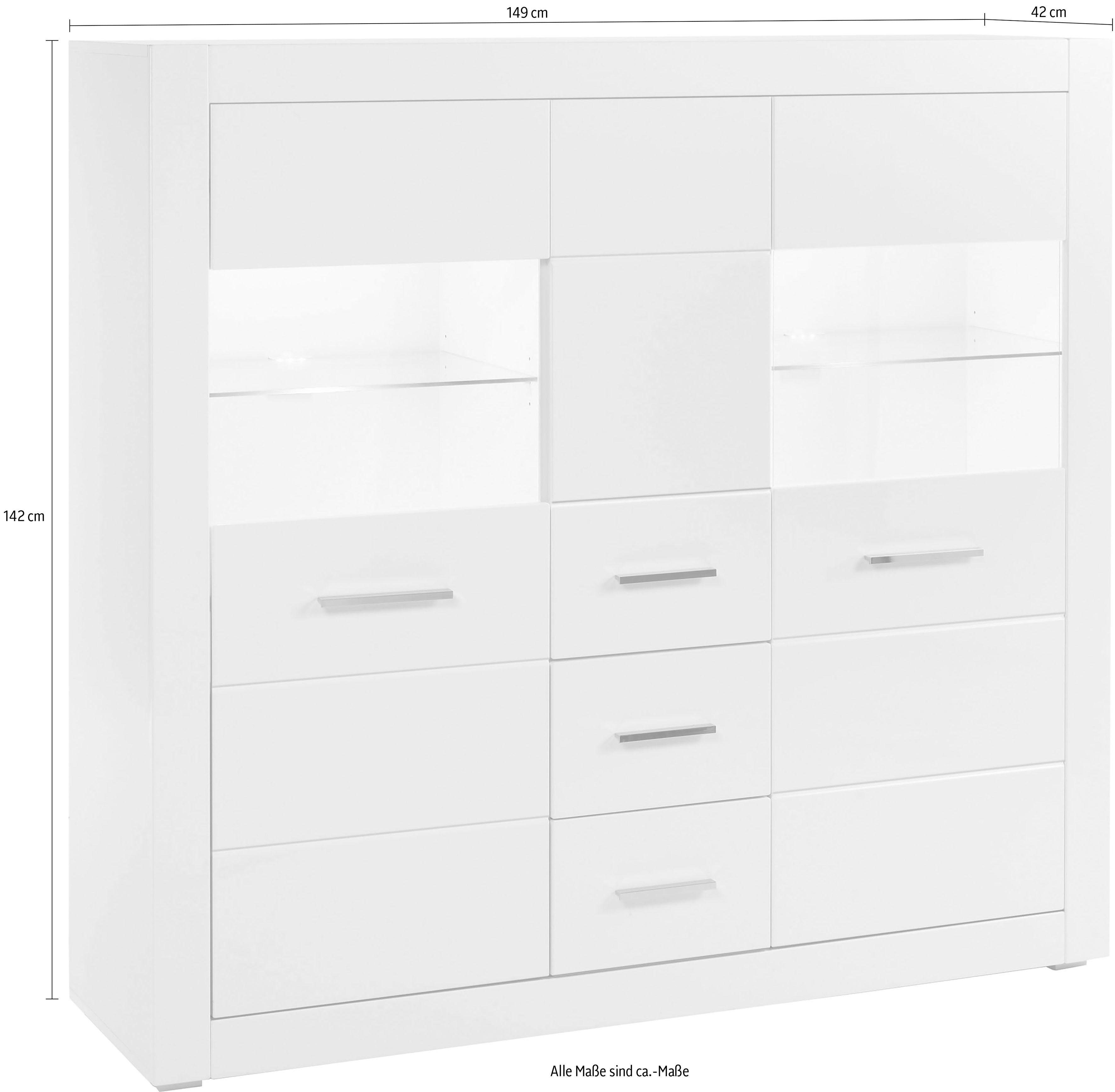 INOSIGN Highboard BIANCO, Breite 149 cm
