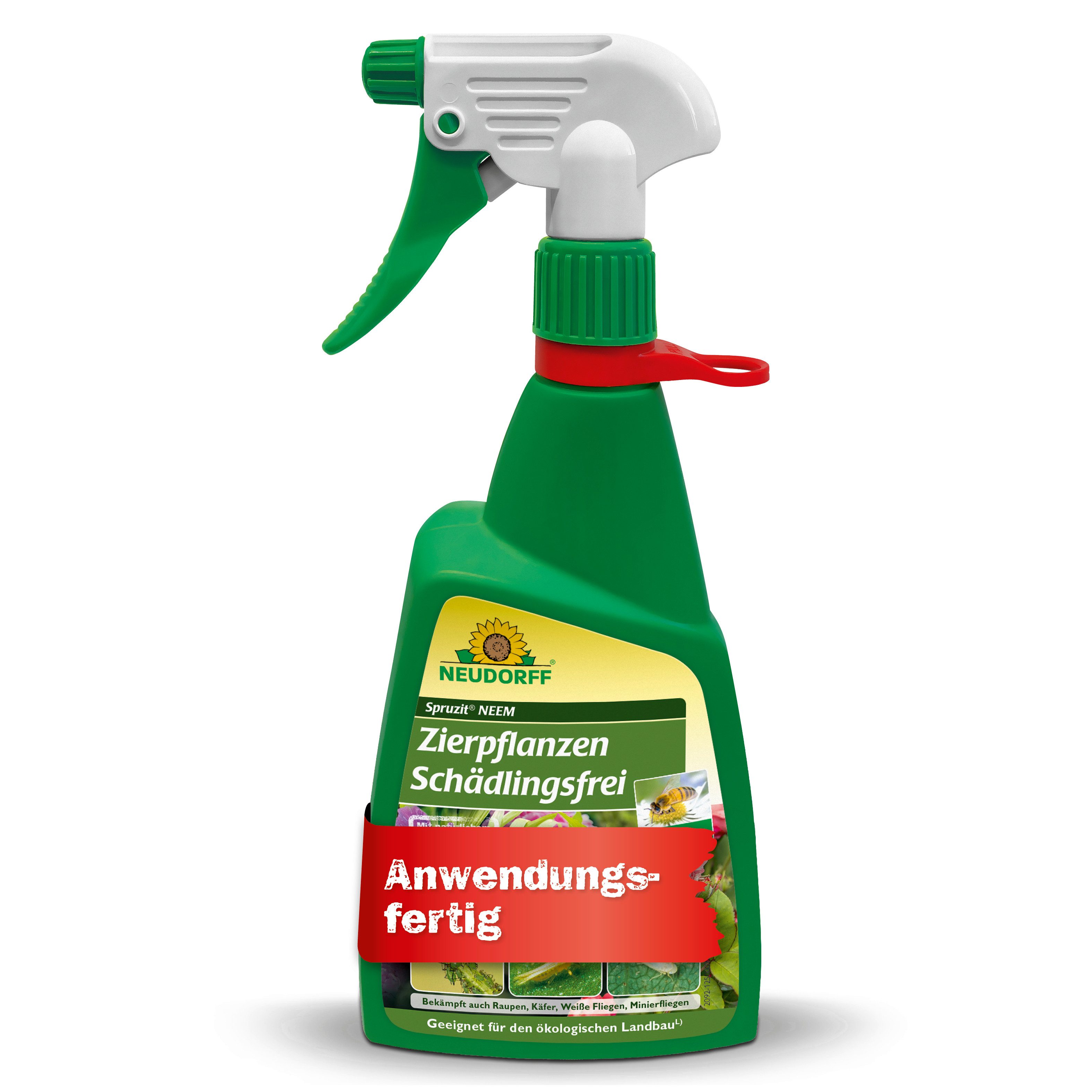 Neudorff Insektenspray Spruzit NEEM ZierpflanzenSchädlingsfrei 450 ml, 0.45 l, Für Zierpflanzen in Haus, Garten, Gewächshaus & Balkon, Anwendungsfertiges Spray gegen zahlreiche Zierpflanzenschädlinge, Breites Wirkungsspektrum gegen Schädlinge an Zierpflanzen