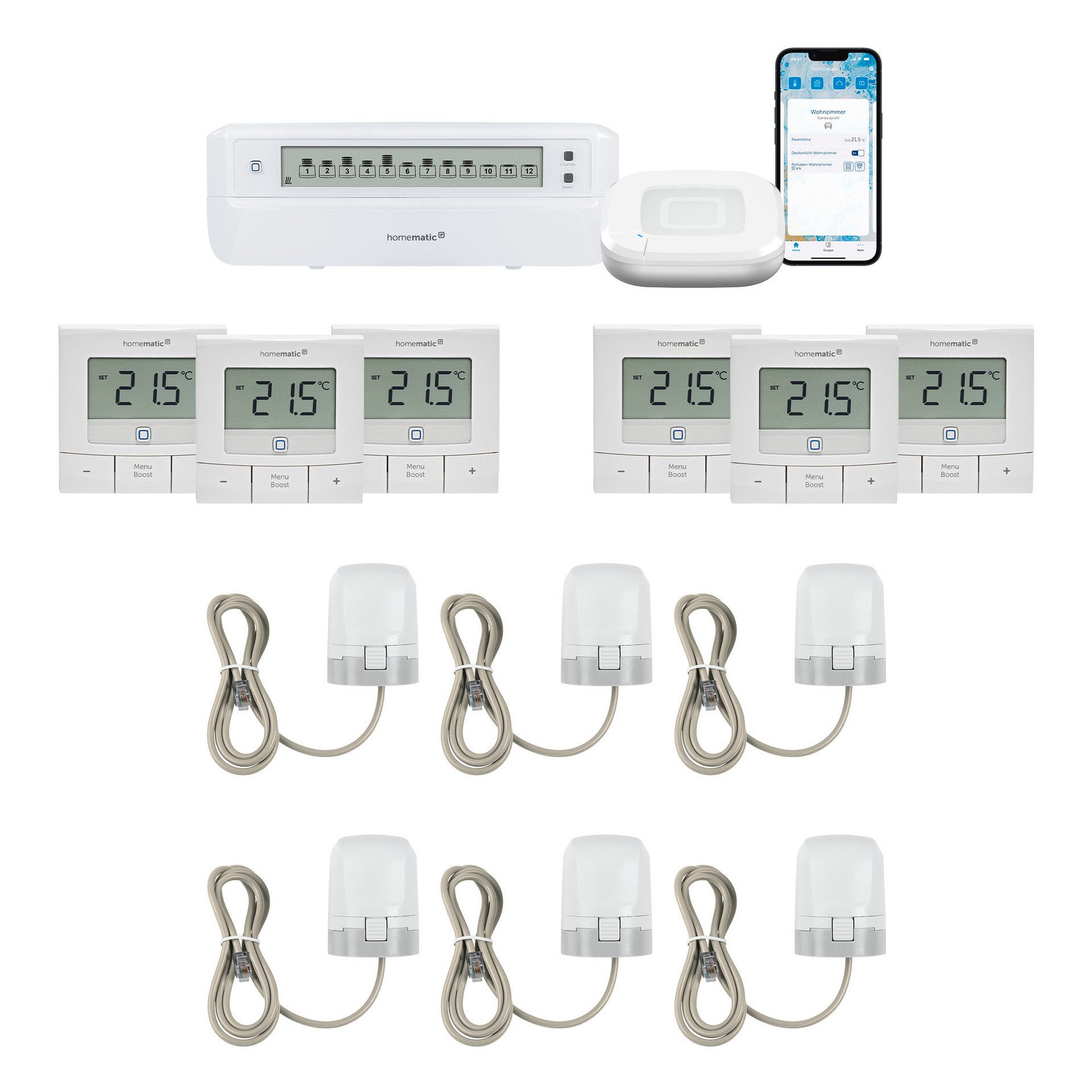 Starter Bundle Fußbodenheizung- basic für 6 Räume Smart-Home-Zubehör