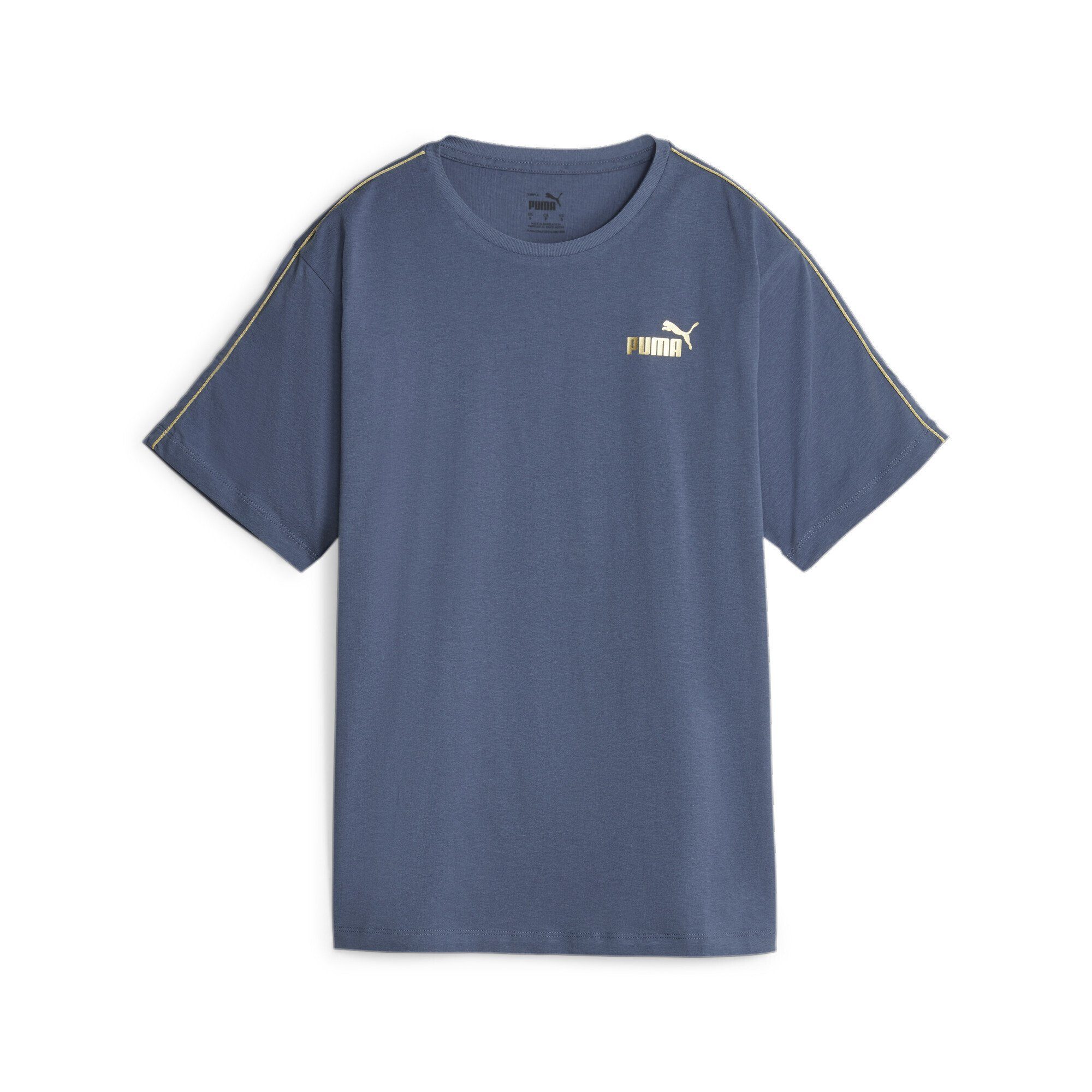 PUMA T-Shirt ESS+ MINIMAL GOLD T-Shirt Damen Inky Blue | Sport-T-Shirts