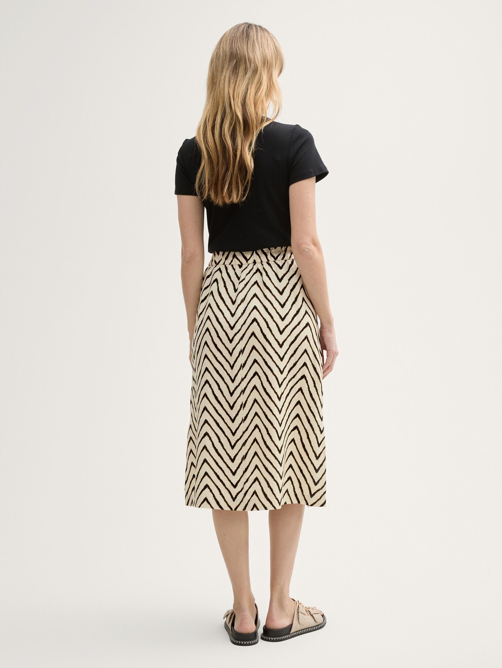 TOM TAILOR Sommerrock Röcke High Waist Midi-Rock mit Leinenanteil
