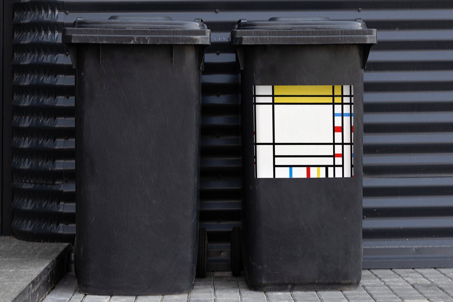 Container, Piet (1 Concorde De Abfalbehälter St), MuchoWow Sticker, La - Mondrian Mülltonne, Wandsticker Mülleimer-aufkleber, Place