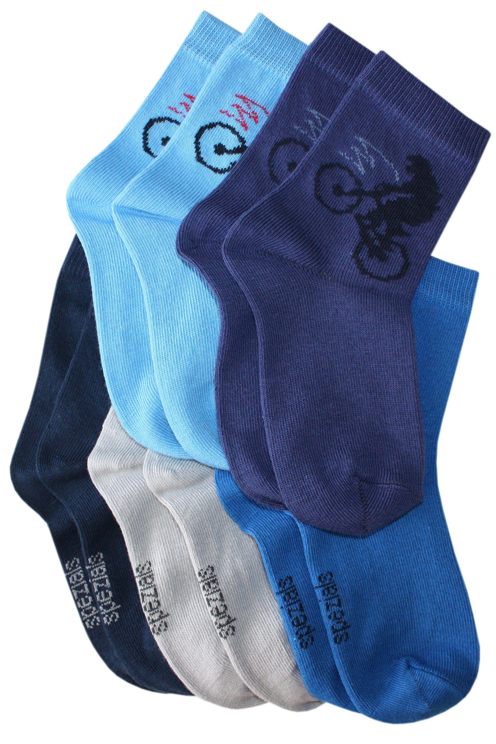 Wäsche/Bademode Socken WERI SPEZIALS Strumpfhersteller GmbH Socken Kinder Socken 5-er Pack für Jungs Biker aus Baumwolle (Set) 5