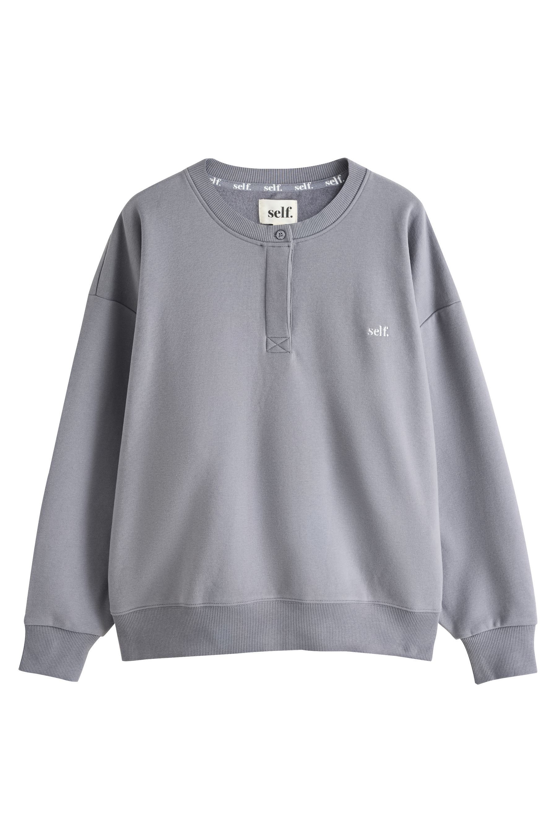 self Sweater Self. Henley-Sweatshirt (1-tlg)