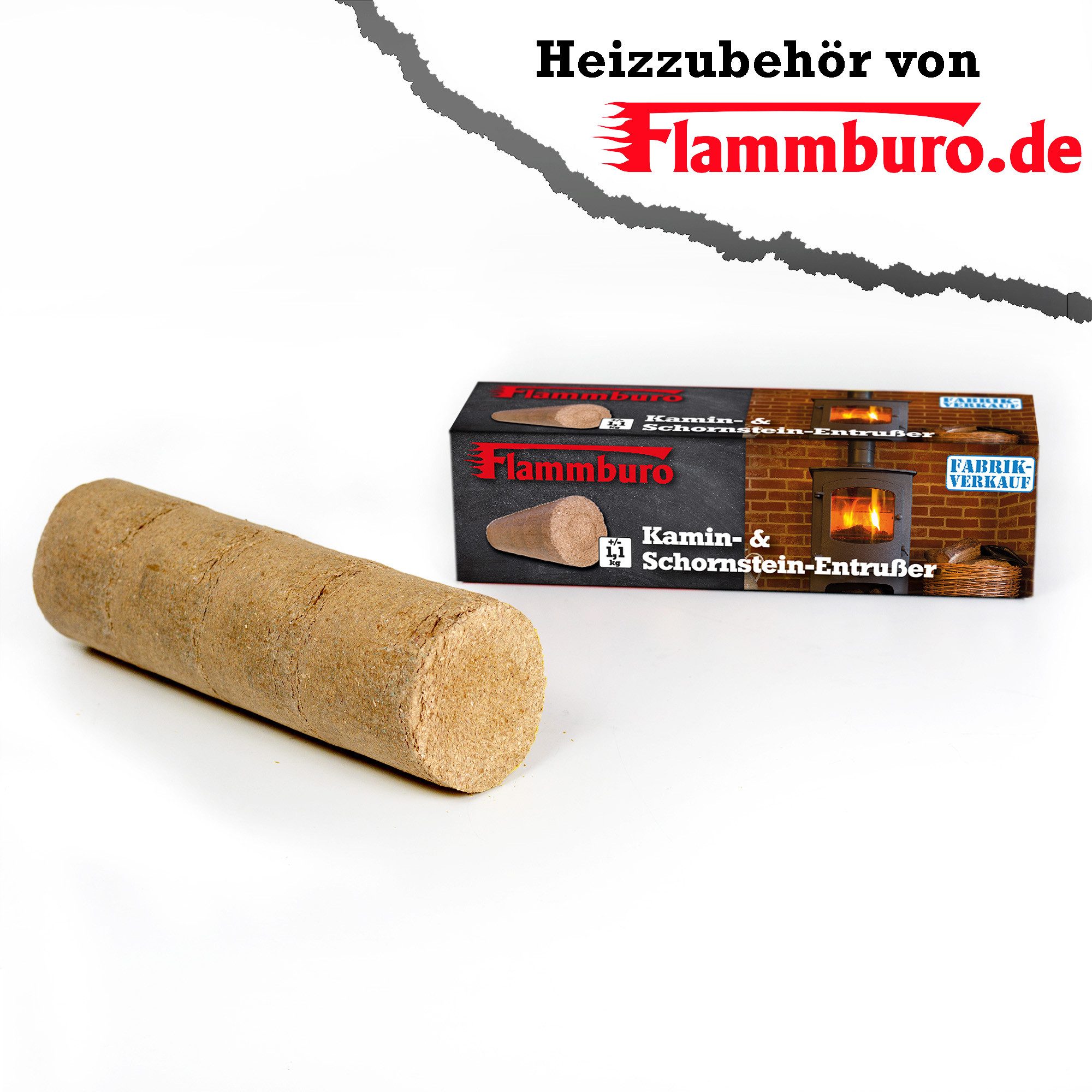 FLAMMBURO Kaminholz Kamin-Reinigungsblock Entrußer Kaminscheit - Kaminholz, Brennholz, (3-St)