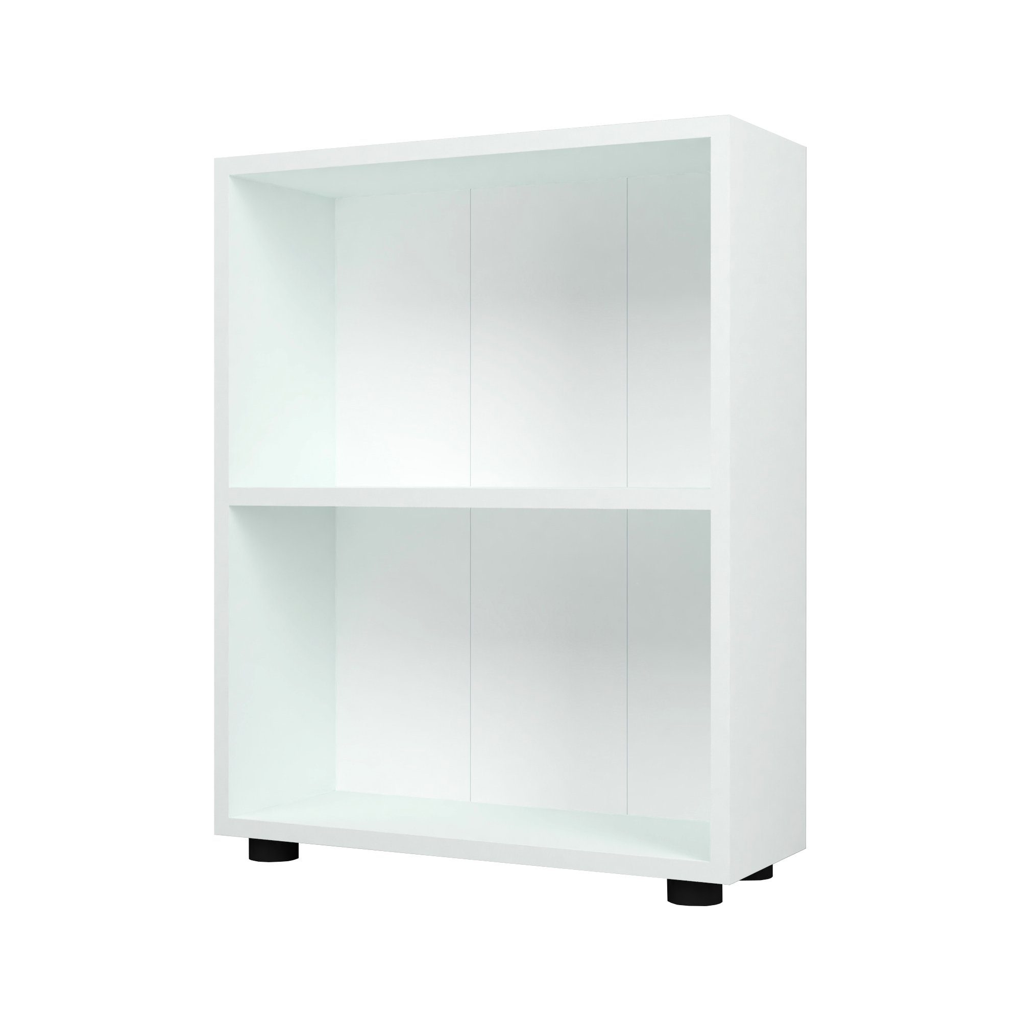 en.casa Bücherregal, »Vara« mit 2 Ablagen 72 x 55 x 20 cm Weiß