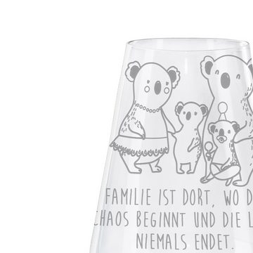 Mr. & Mrs. Panda Weißweinglas Koala Familie - Transparent - Geschenk, Muttertag, Family, Hochwertig, Premium Glas, Liebevoll gestaltet