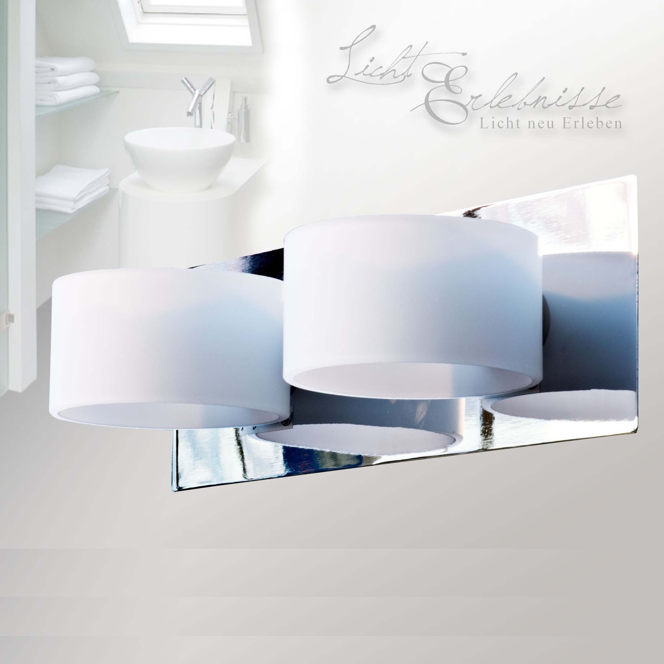 Metall Weiß Badezimmerleuchte IP44 Warmweiß, LEXO, Licht-Erlebnisse Wandleuchte Glas Modern G9 Wandlampe