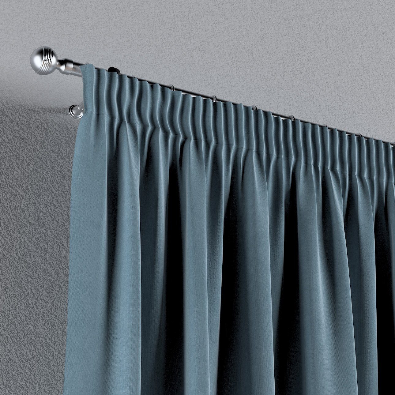 100 Vorhang Kräuselband 60 cm, Vorhang mit blau x Crema, Dekoria