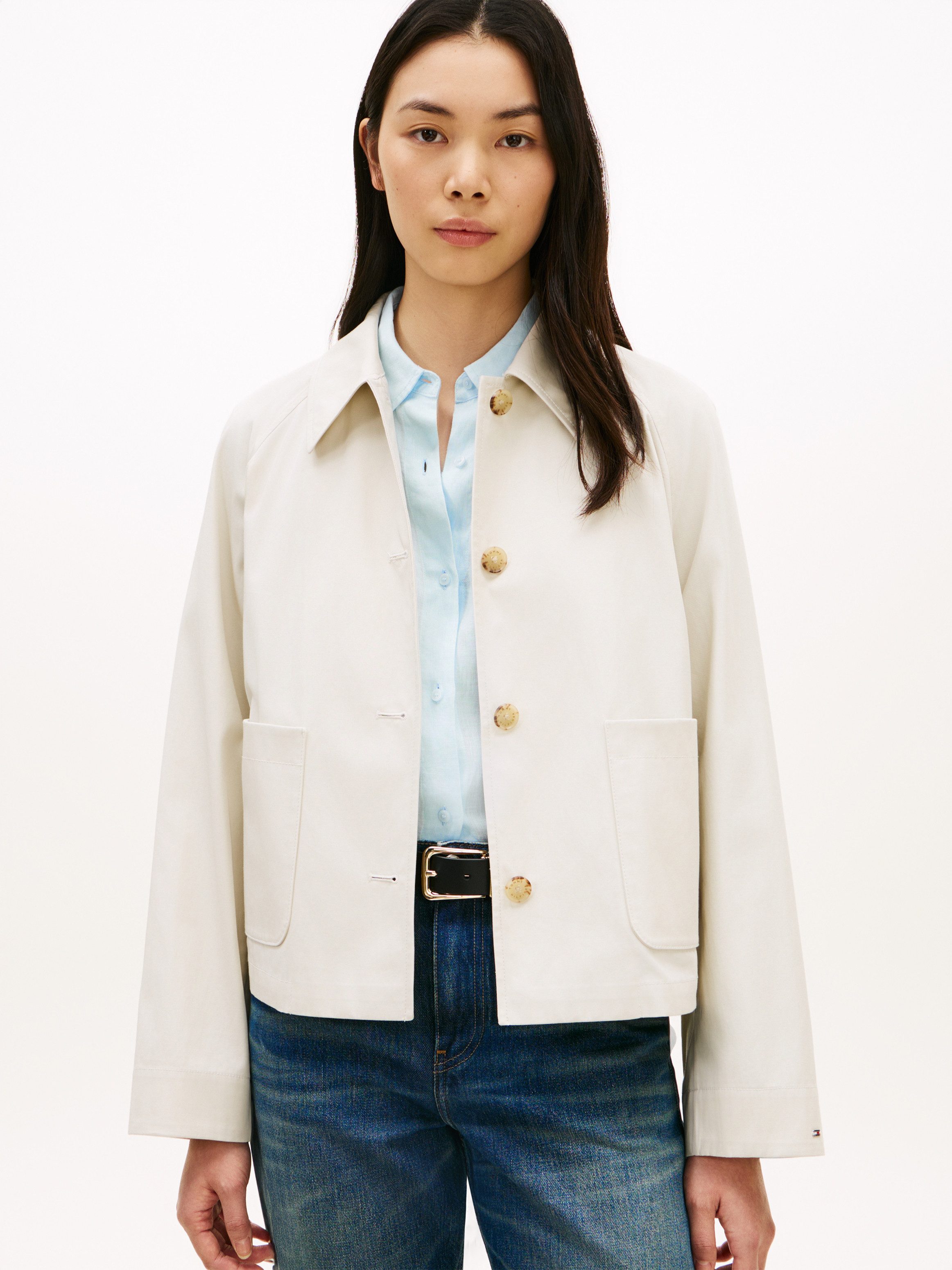 Tommy Hilfiger Kurzjacke COTTON SHORT JACKET mit aufgesetzten Brusttaschen günstig online kaufen