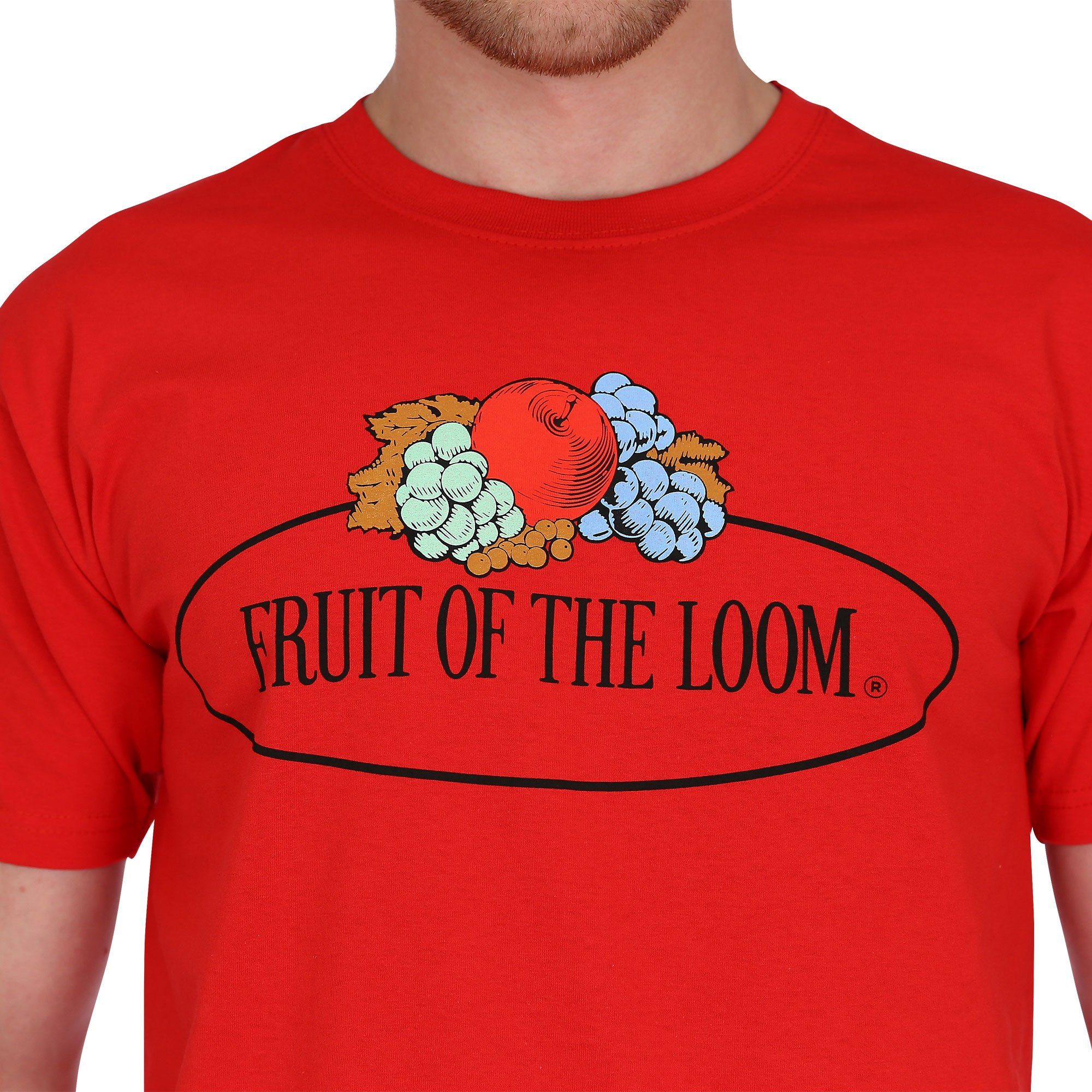 Vintage of Loom Fruit the T-Shirt Fruit Logo the Fruit of Loom of mit Rundhalsshirt rot the Loom