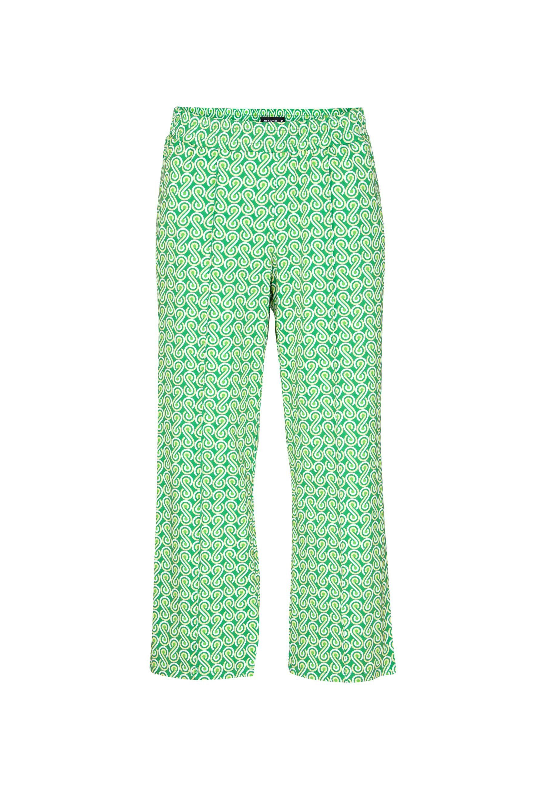 AENGELS mit Culotte Jogger grün Print Label-Applikationen mit 70s Hose Culotte