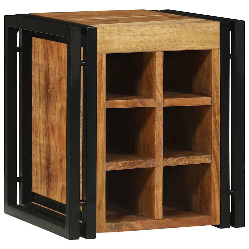 vidaXL Barschrank Weinregal Braun und Schwarz 35 x 35 x 39 cm Massivholz (1-St)