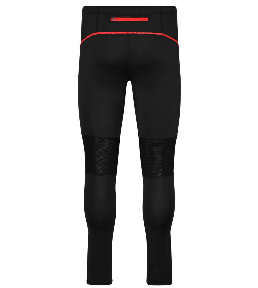 James & Nicholson Laufhose Herren Mesheinsätze black/tomato Atmungsaktive JN480 Laufhose