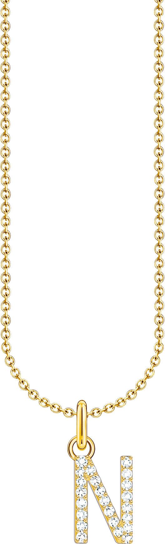 THOMAS SABO Kette mit Anhänger Buchstabe, mit Zirkonia (synth)