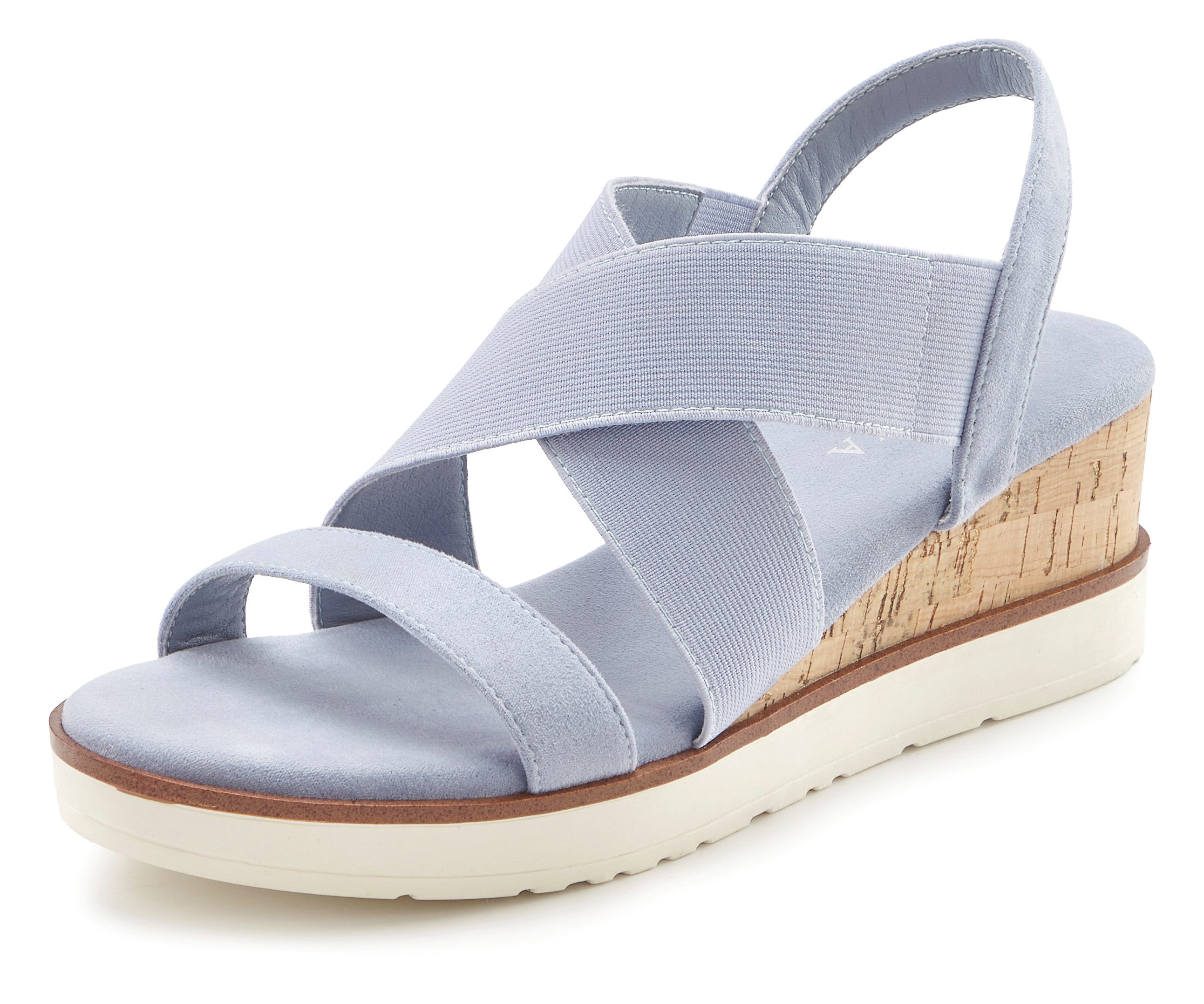 LASCANA Sommerschuh, offener Schuh, Sandale, Sandalette mit elastischen Riemchen VEGAN