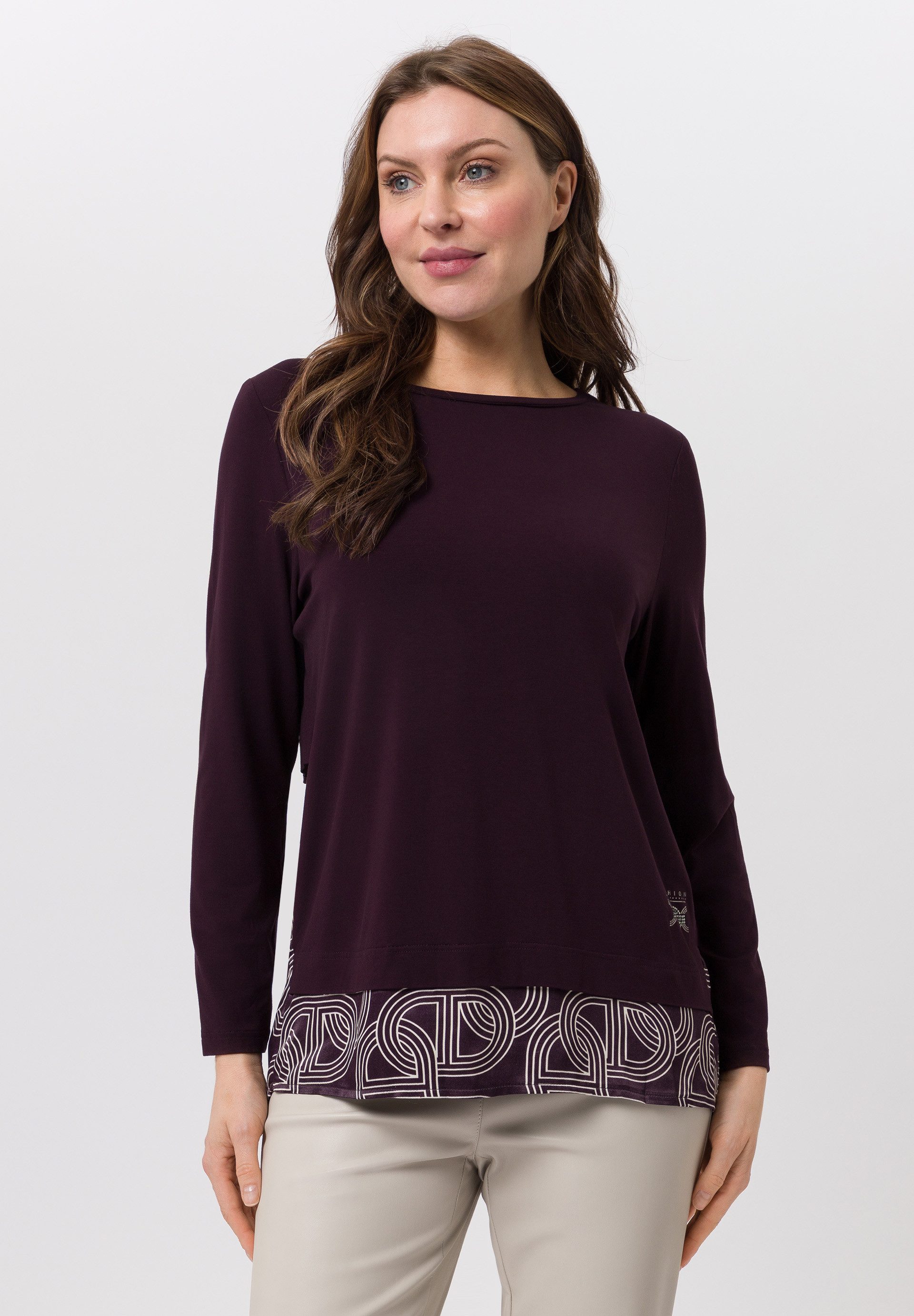 TUZZI Langarmshirt mit angesetztem Saum günstig online kaufen