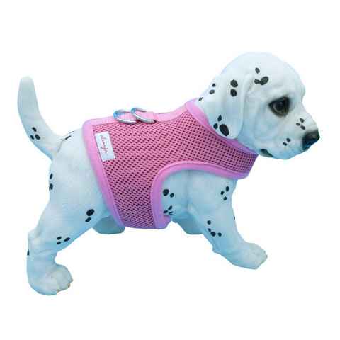 Alvonja Hunde-Geschirr Hundegeschirr kleine, mittlere, große Hunde Welpen Mesh rosa, Polyester, verstellbar, verschiedene Größen