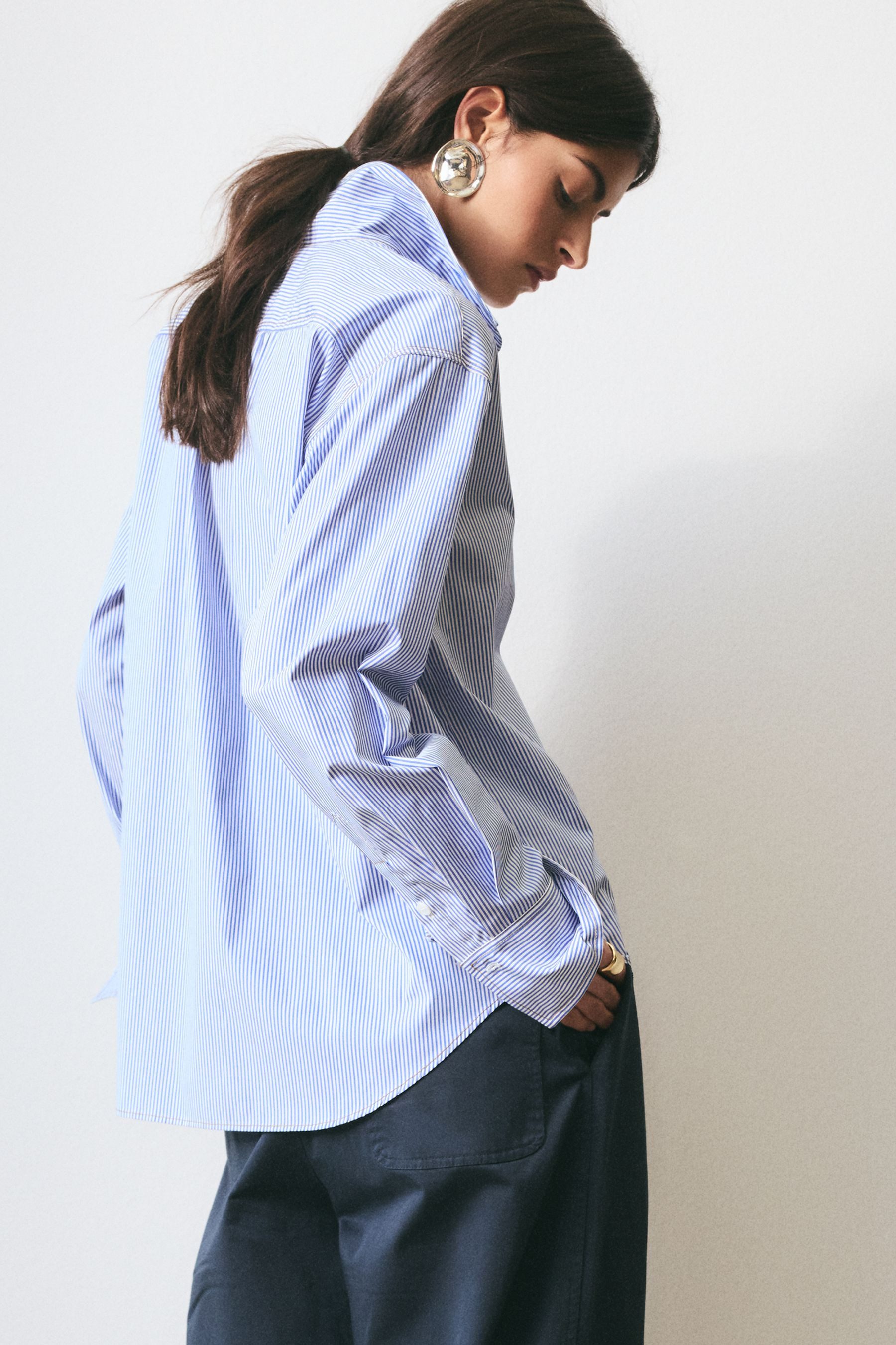 Bhoem Hemdbluse BHOEM Gestreiftes Hemd mit Bindedetail (1-tlg) günstig online kaufen