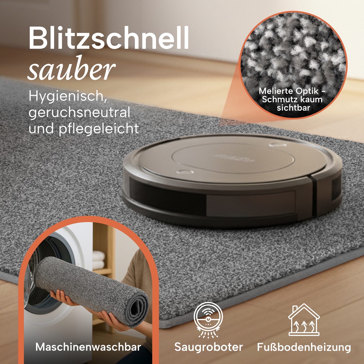 Blumtal Fußmatte Fußmatte außen & innen mit wasserdichter TPR-Rückseite, Mikrofaser Schmutzfangmatte- rutschfeste Fussmatte innen – Bild 5 von 5