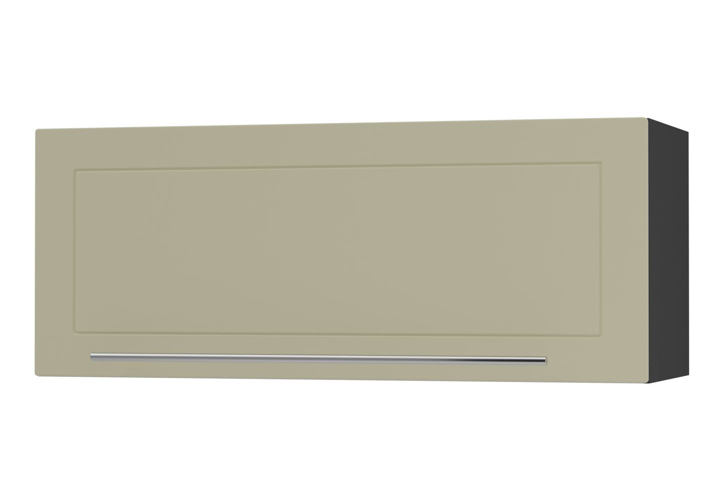 Feldmann-Wohnen Klapphängeschrank Kvantum (1-türig, 1 Fach, Türanschlag oben, Soft-Close, 1-St., Fronten mit dekorativen Fräsungen und leicht abgerundeten Ecken) 60x36cm schwarz - vanille matt (Q-W4B/60)