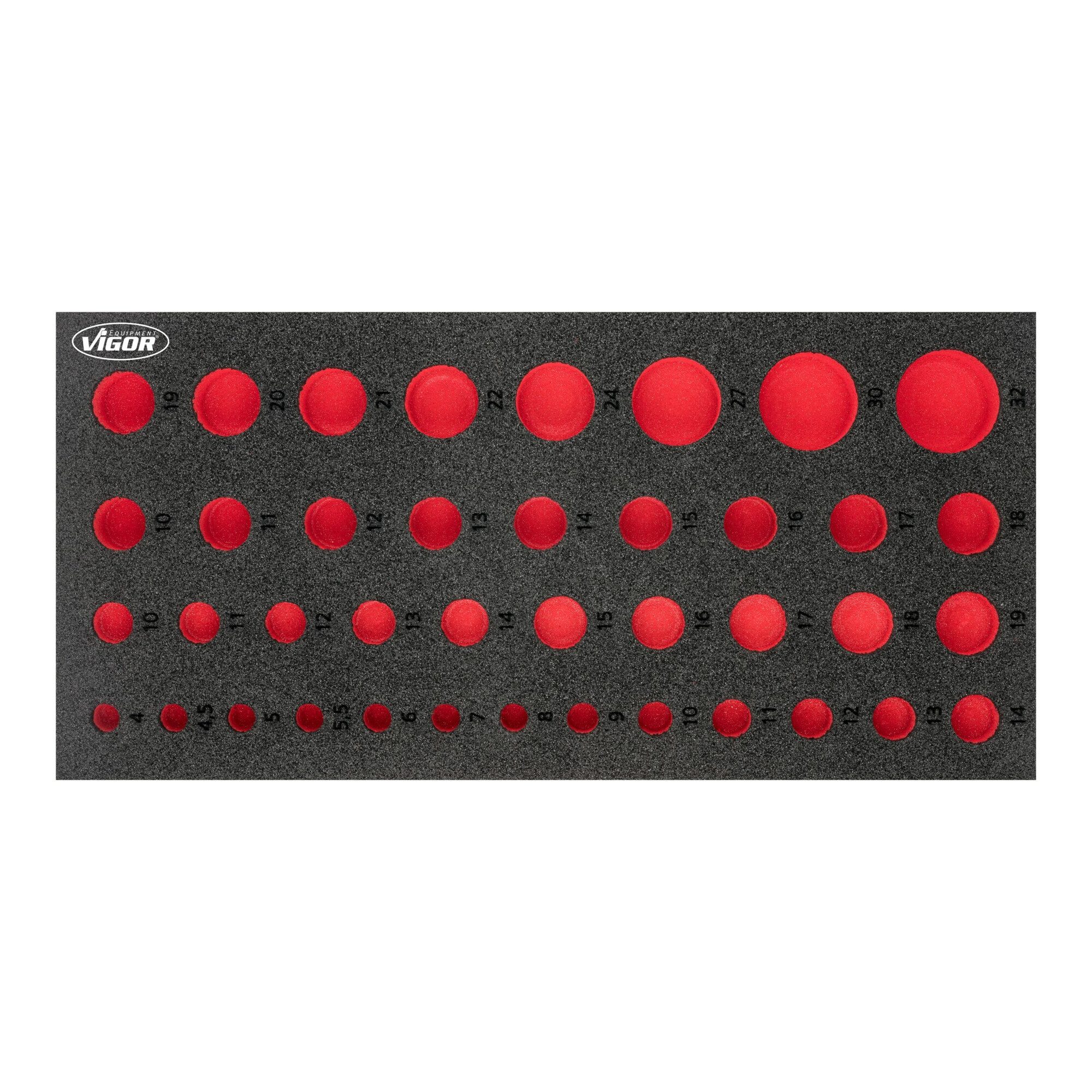 VIGOR Werkstattwagen VIGOR Weichschaumeinlage, leer, V7520-L, L x B x H: 393x 188x 35 mm