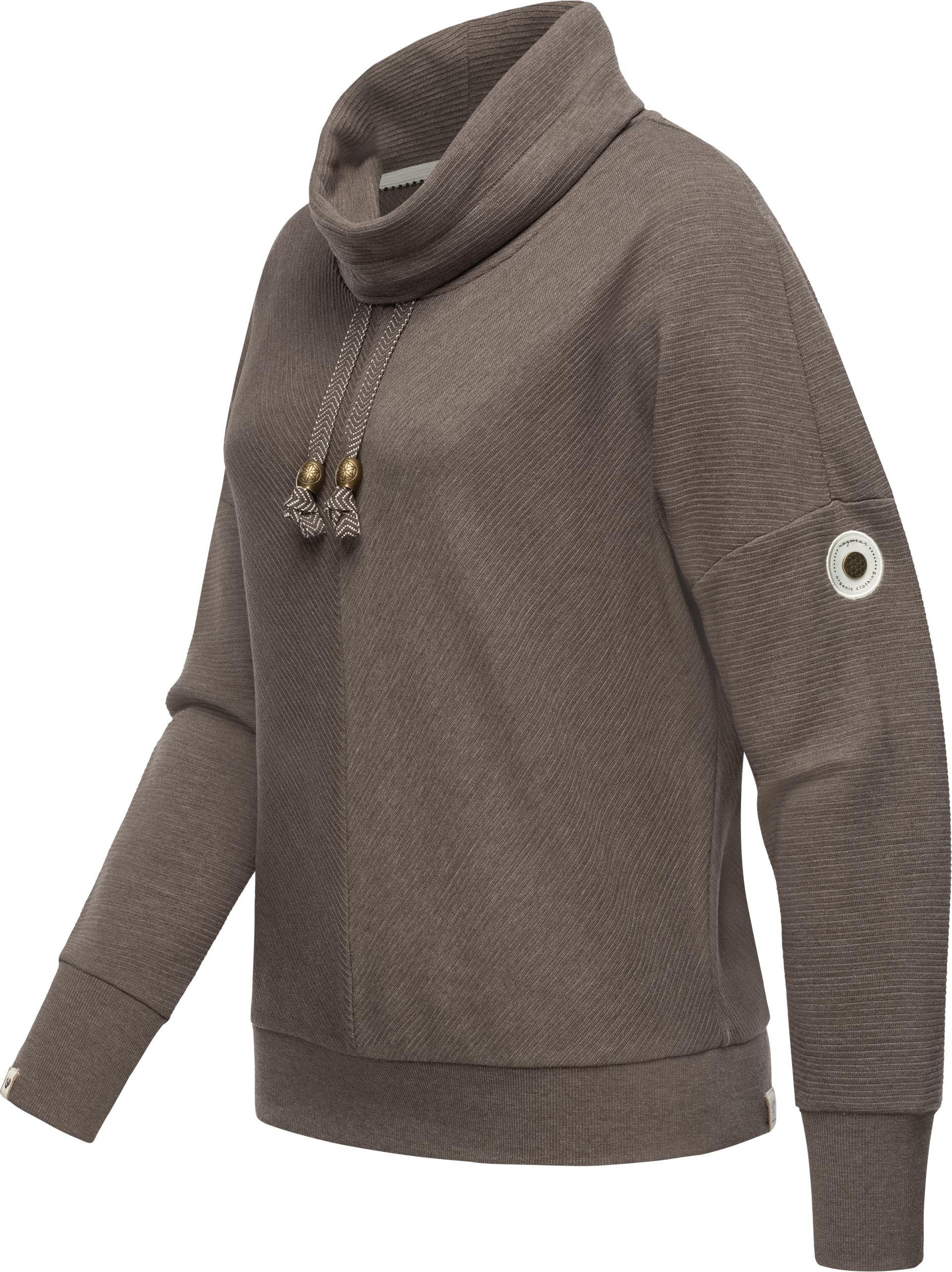 Ragwear angesagtem Oversize-Schnitt Organic Hoodie Balancia mokka Damen Moderner Sweater in