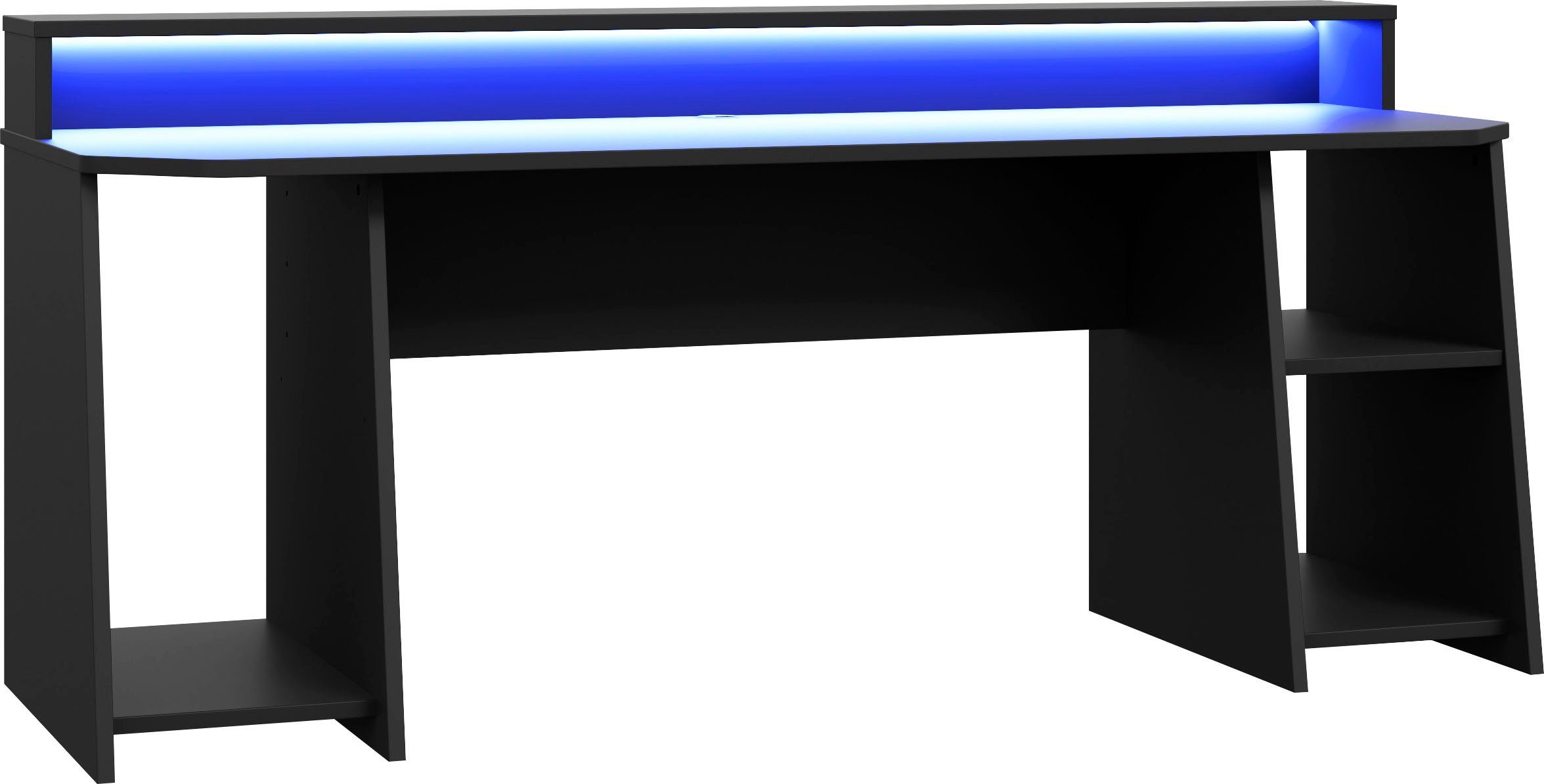 RGB-Beleuchtung cm Schreibtisch Halterungen, mit Gamingtisch Breite 200 Tezaur, und FORTE