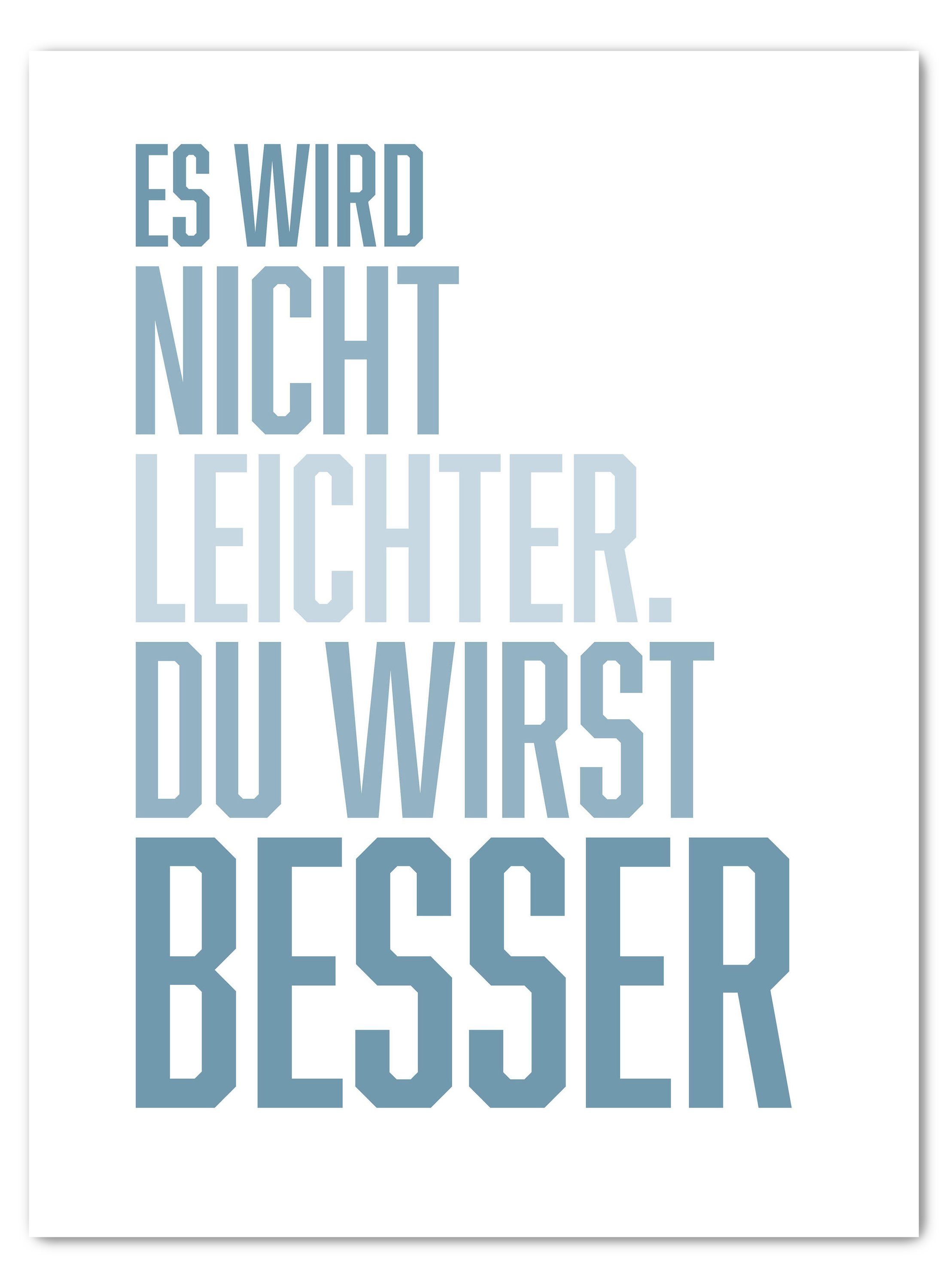 wandmotiv24 Leinwandbild Motivation, Hochformat, du wirst besser, Weiß