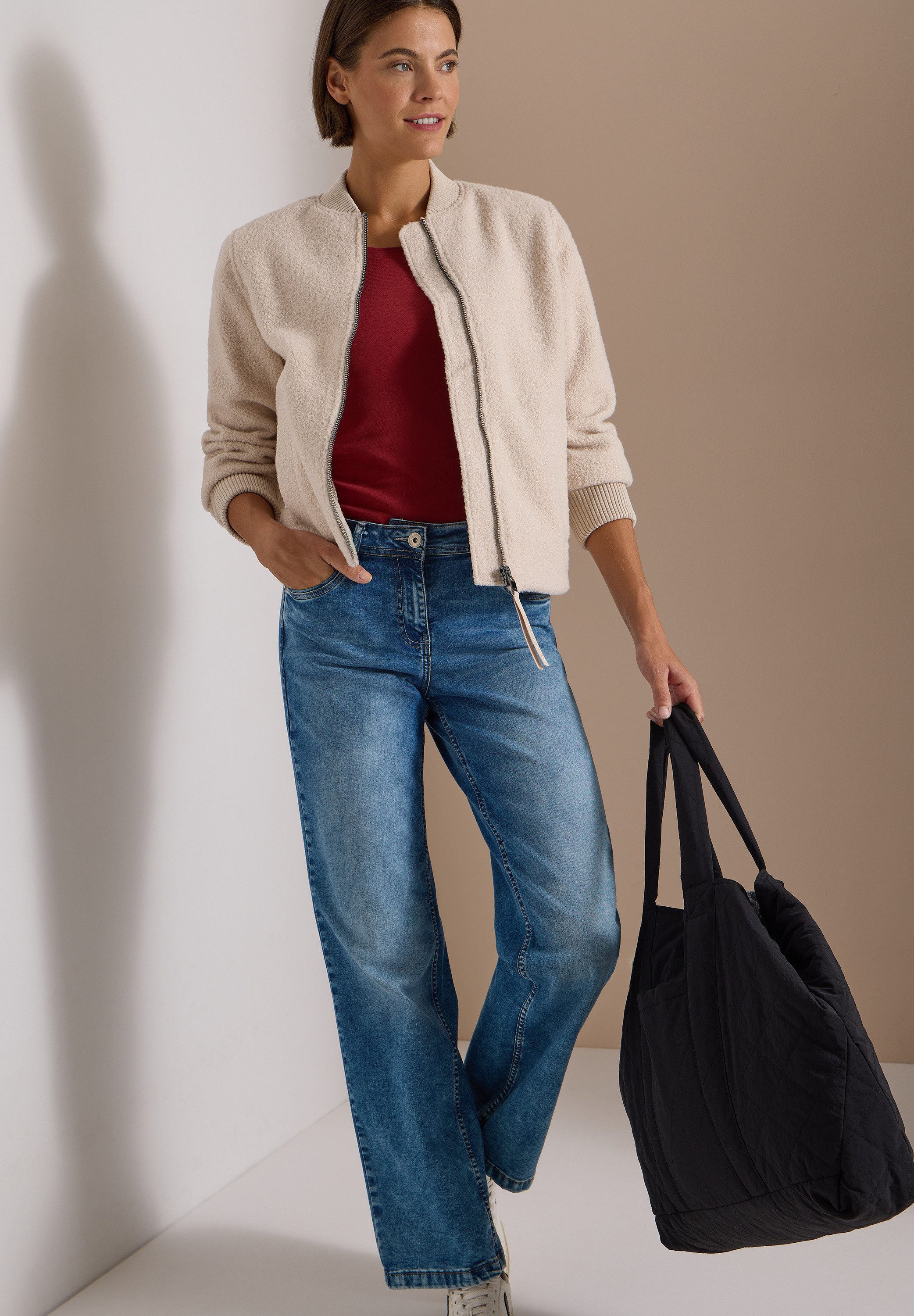 CECIL Blouson aus softem Materialmix