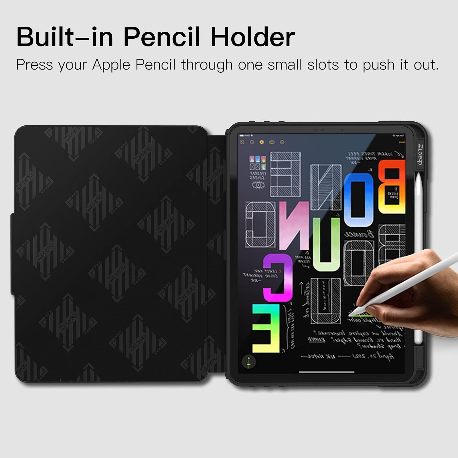 LA CUTE Tablet-Hülle iPad Pro 13 Zoll Hülle 2024 Case Magnetständer Auto Sleep Pencilfach 13 Zoll (2024), 12.9 Zoll (2022/2021/2020), Unterstützt kabelloses Lad – Bild 2 von 5